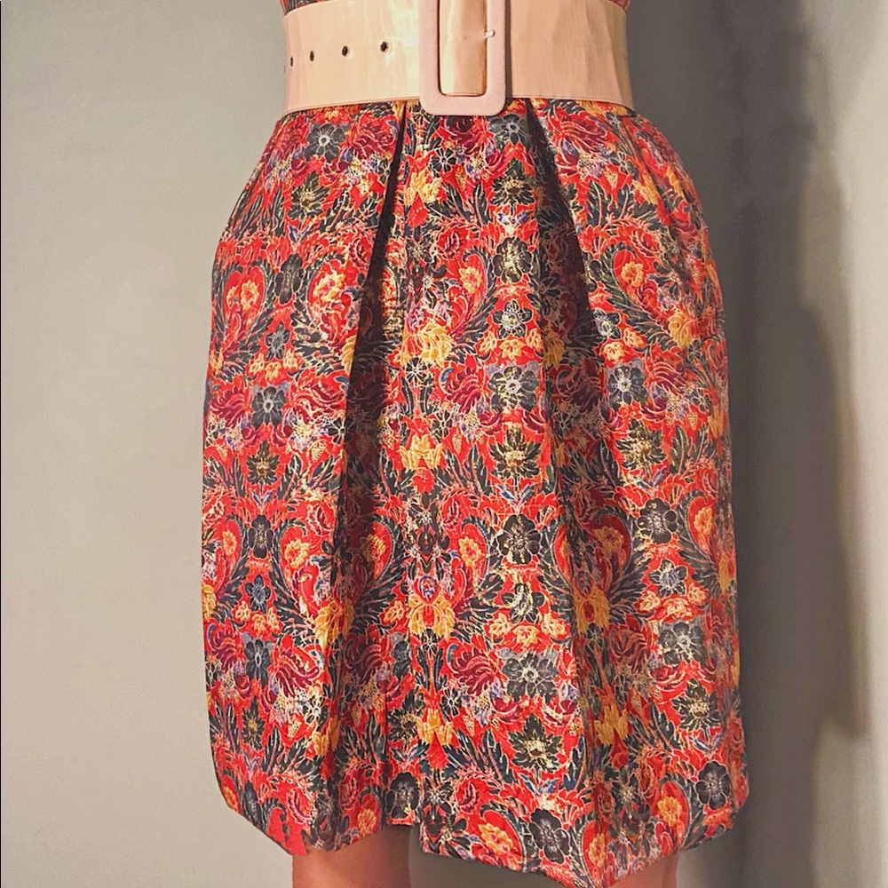 Spring floral midi skirt